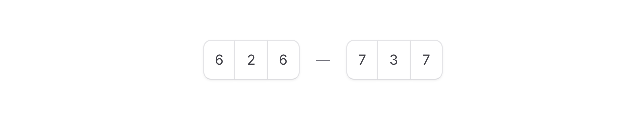 OTP inputs showing different layouts with separators and groups