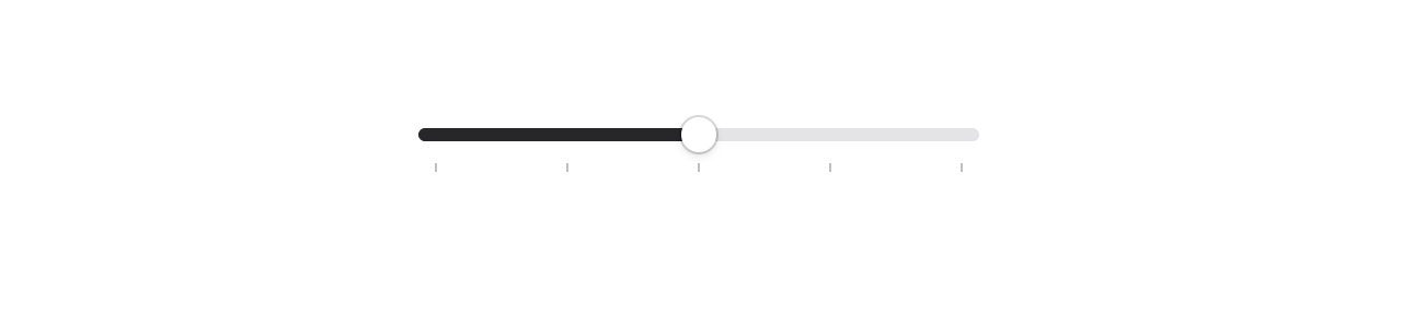 Slider with visual tick marks on the bottom